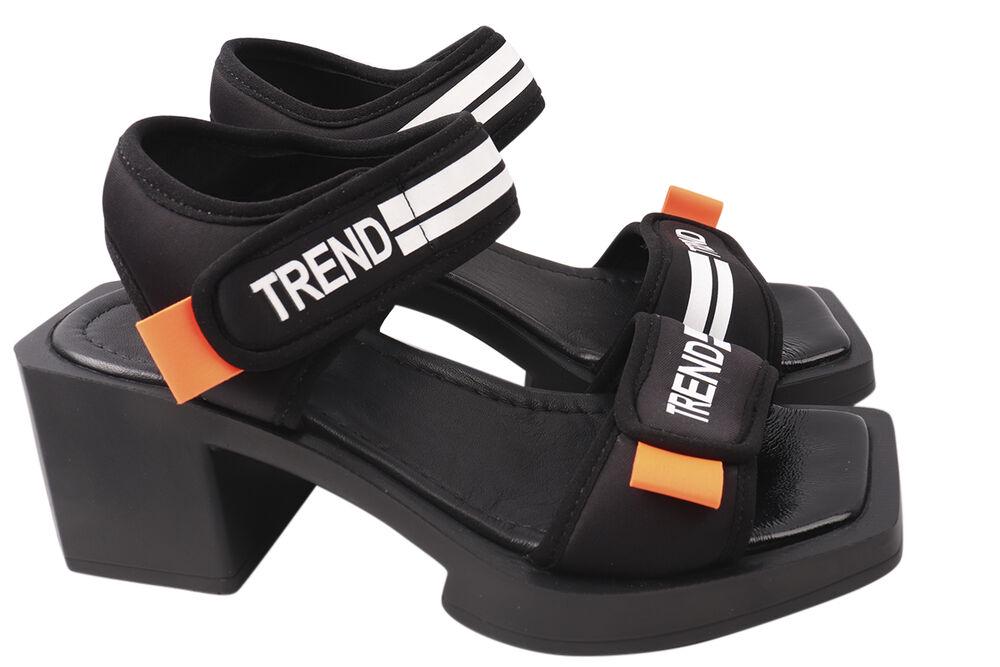 Босоножки женские Aquamarin из кожи на большом каблуке с открытой пятой р. 38 Черный (1989-21LBC)