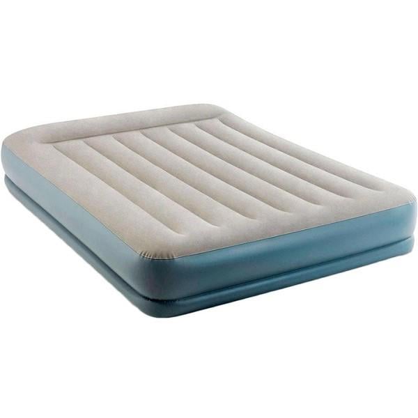 Ліжко надувне Intex двомісне велюр з вбудованим насосом 220-240 В 152х203х30 см