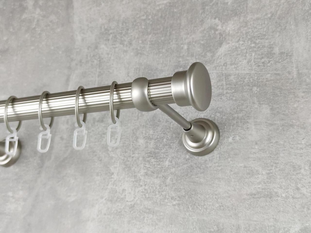 Карниз MStyle металлический для штор однорядный Дуо 25 мм рифленый 400 см Сатин (5013162)