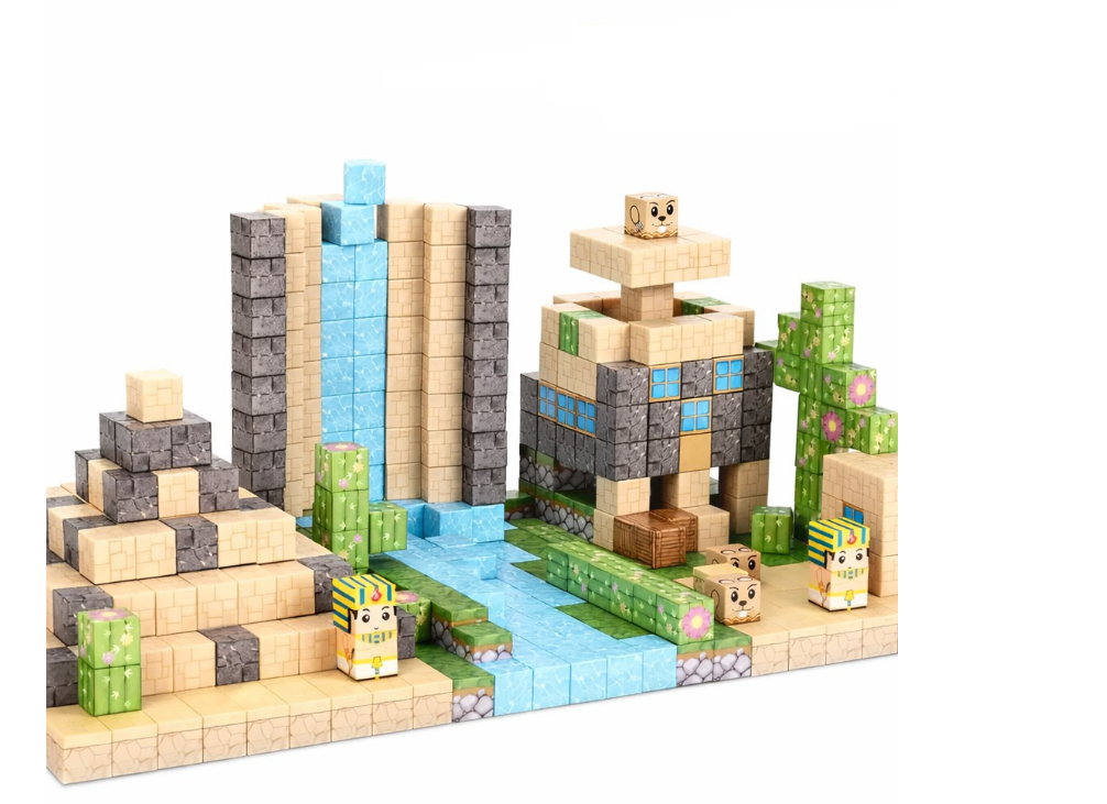 Конструктор магнитный Minecraft Водопад и дом в лесу 100 дет.