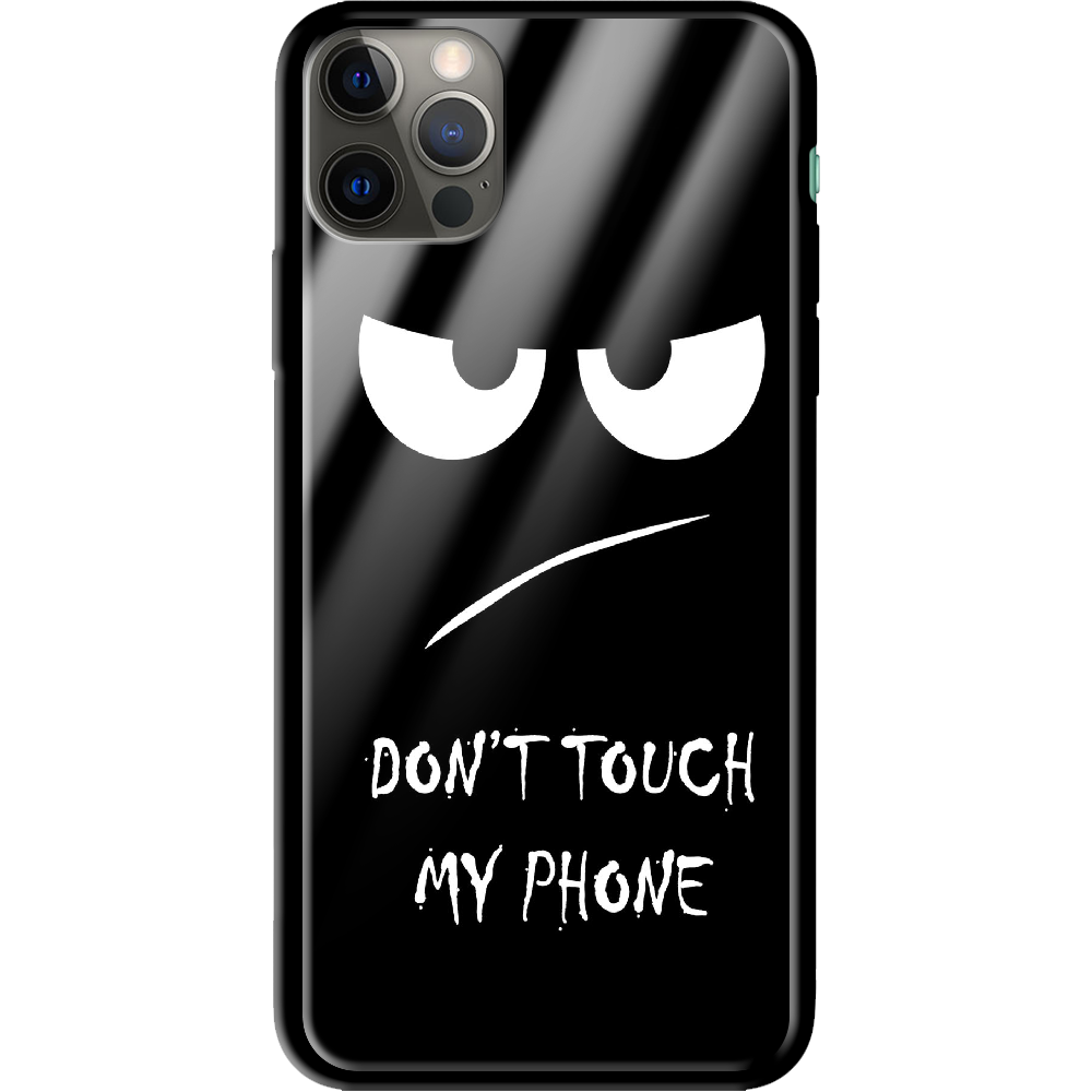 Чехол Boxface iPhone 12 Pro Don't Touch my Phone Черный силикон со стеклом (41086-up535-41127)