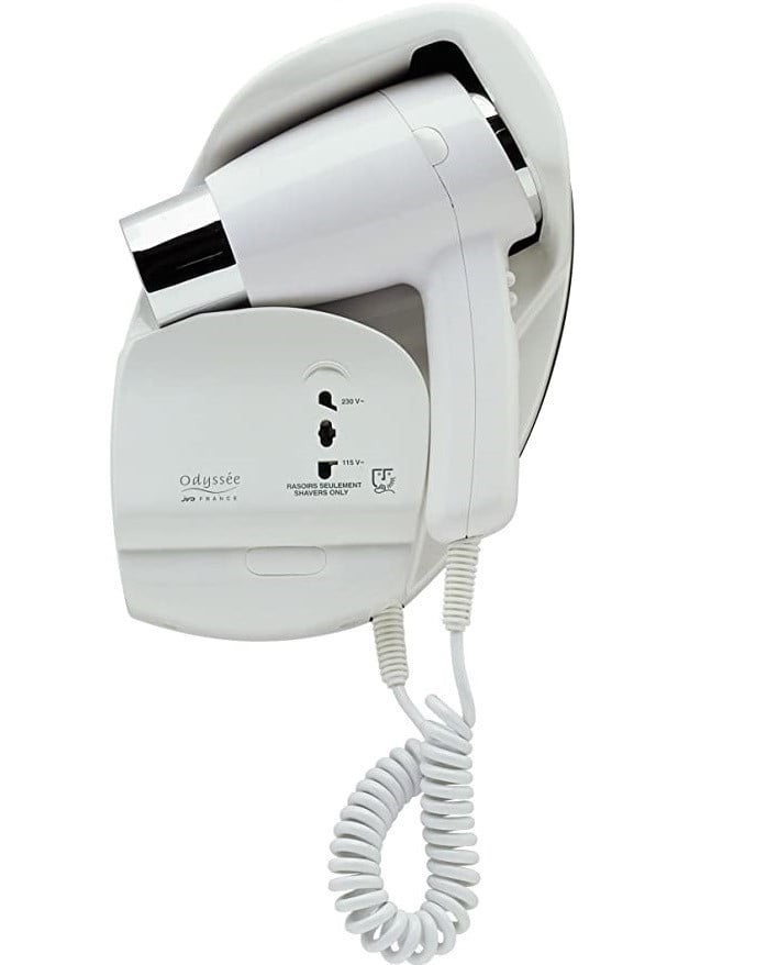 Фен JVD Odyssee 1400W с розеткой Белый (10114)