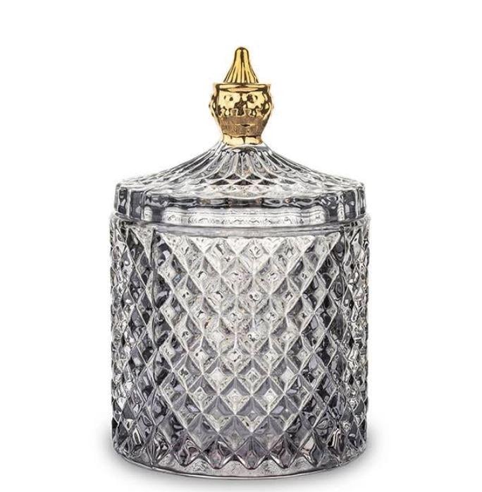 Емкость декоративная с крышкой Серый (34468)