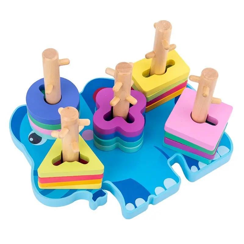 Деревянная логическая игра сортер Слоник (111143)