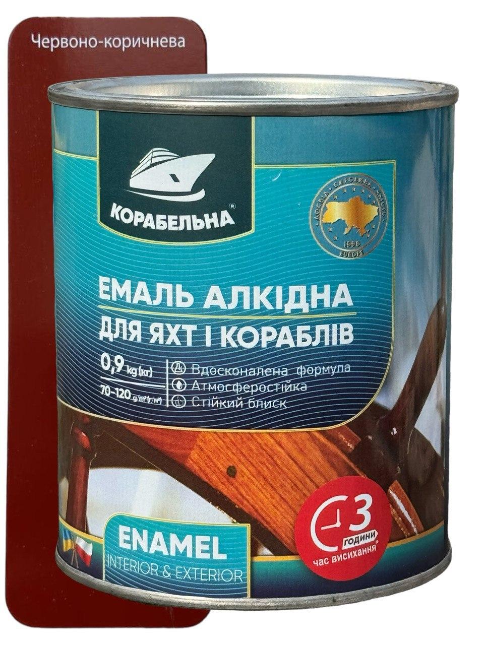 Емаль алкідна Корабельна ПФ-115 0,9 кг Червоно-коричневий (23812916)