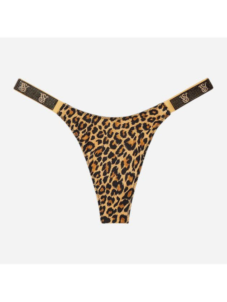 Труси Victoria's Secret Shine Strap Thong Panty S Леопардовий (27920804)