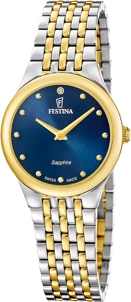 Наручные часы женские Festina Grace Swiss Made F20097/3 со стальным корпусом и синим циферблатом
