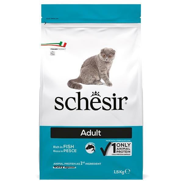 Корм сухий для дорослих котів Schesir Dry Cat Chicken монопротеїновий з рибою 1,5 кг (ШКВР1.5)