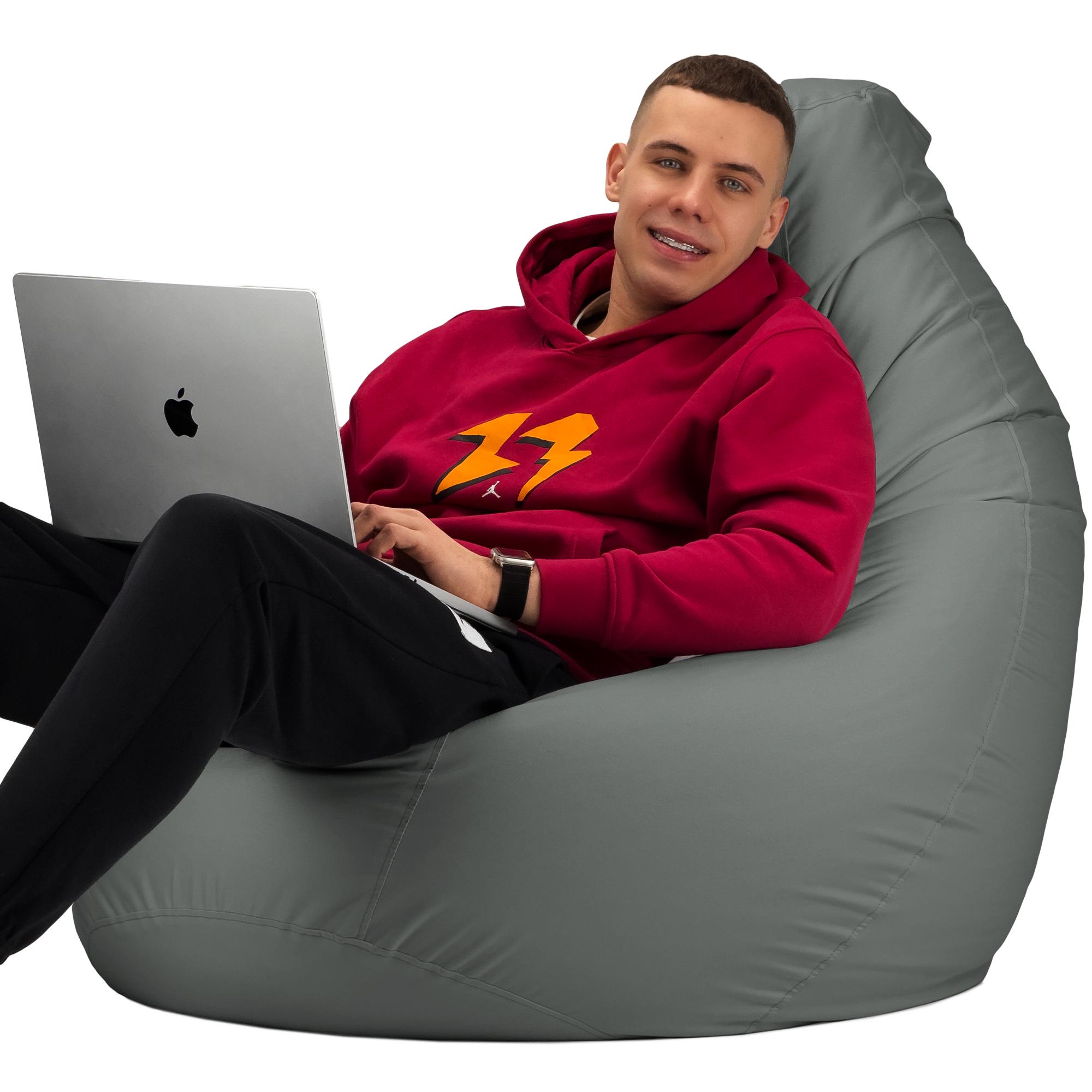 Кресло-мешок Студия Комфорта Груша оксфорд флекс 150х100 см Серый (901231) - фото 4