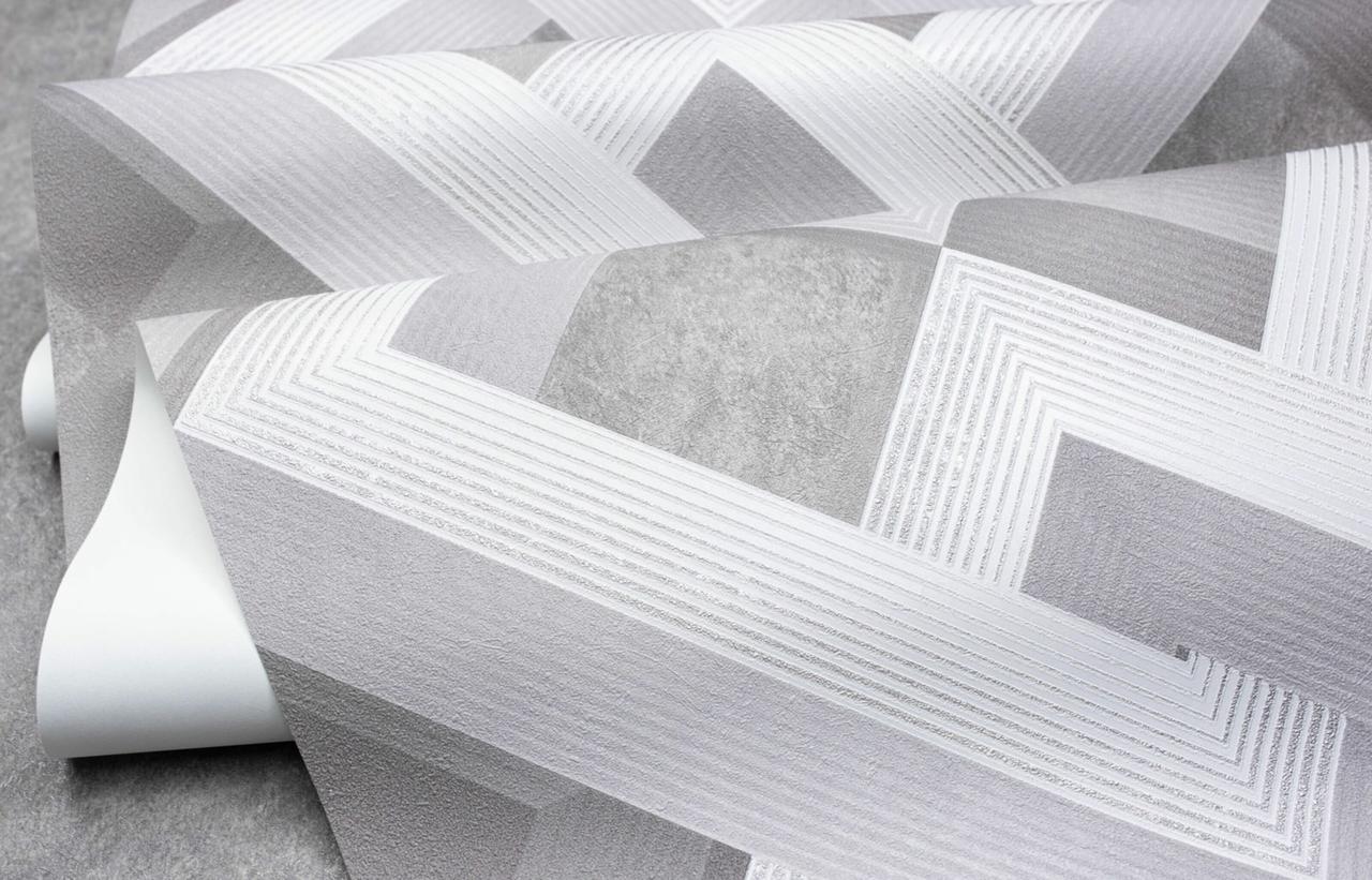 Шпалери флізелінові SINTRA Omega 524541 Деко вініл гарячого тиснення 1,06х10,05 м Сірий