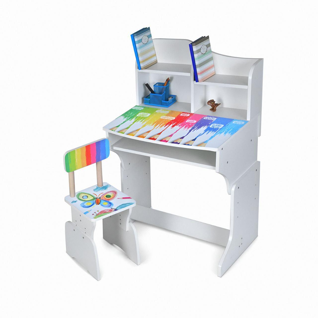 Детская парта DSM M 904-8 для обучения дома и в школе с полкой для хранения Белый - фото 2 Детская парта DSM M 904-8 для обучения дома и в школе с полкой для хранения Белый - фото 2