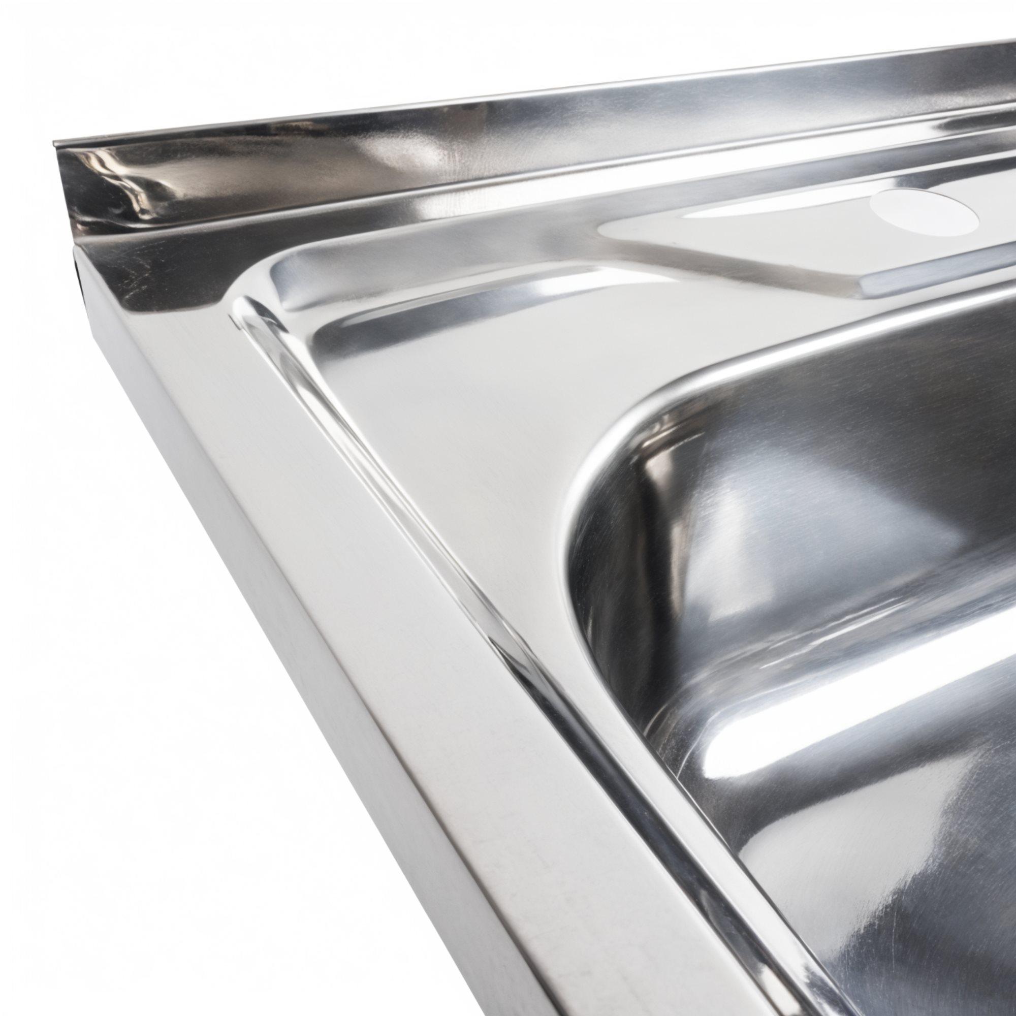 Мойка кухонная VALESO PLS-A44077 из нержавеющей стали квадратная 600x600 мм 0.7 мм (25976092) - фото 4 Мойка кухонная VALESO PLS-A44077 из нержавеющей стали квадратная 600x600 мм 0.7 мм (25976092) - фото 4