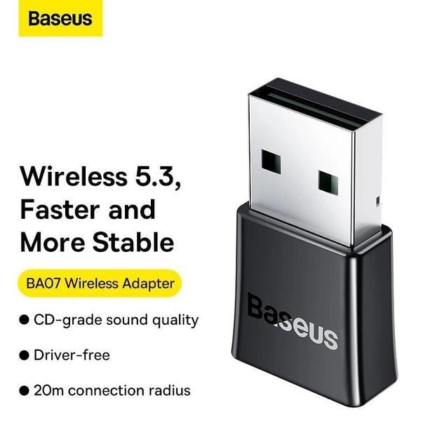 Адаптер Bluetooth BASEUS USB Bluetooth 5.3 для компьютера/ноутбука Black (BA07) - фото 2