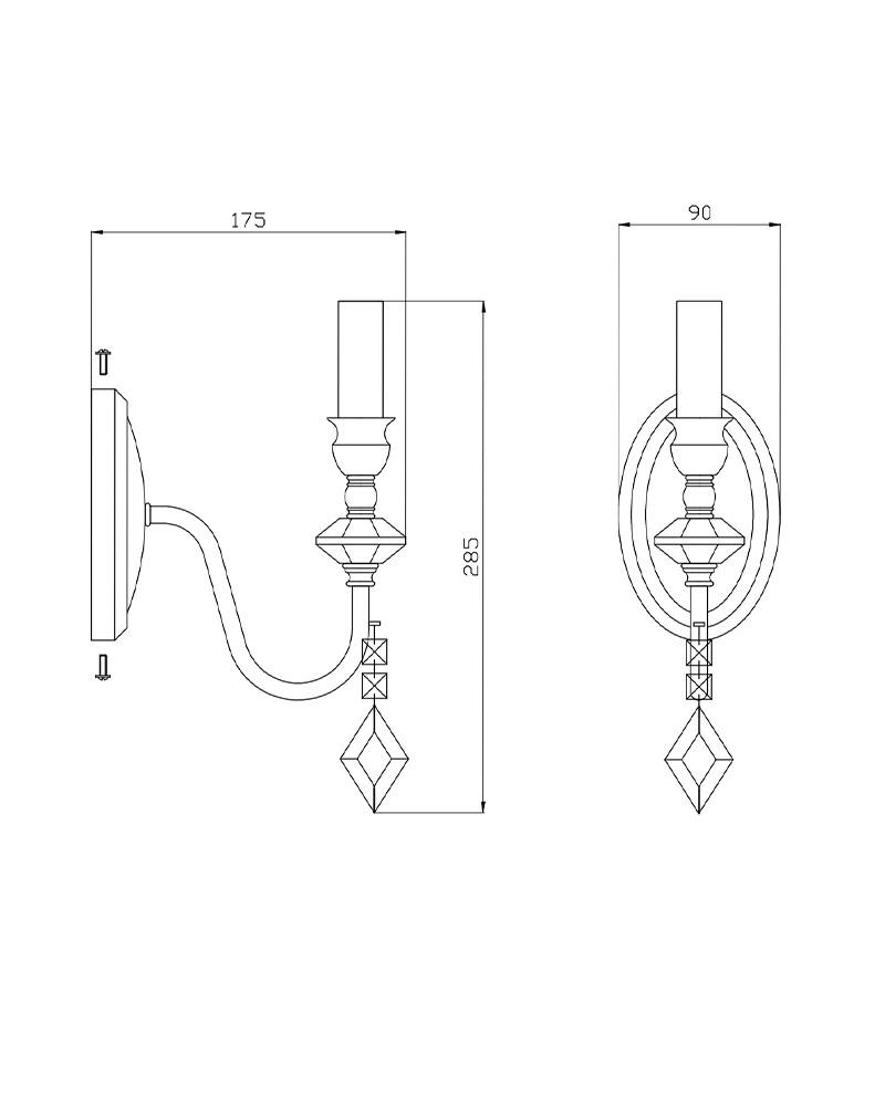 Бра Edlin PL2416-1W Vanessa E14 1x12W IP20 Золотий (32205339) - фото 6 Бра Edlin PL2416-1W Vanessa E14 1x12W IP20 Золотий (32205339) - фото 6