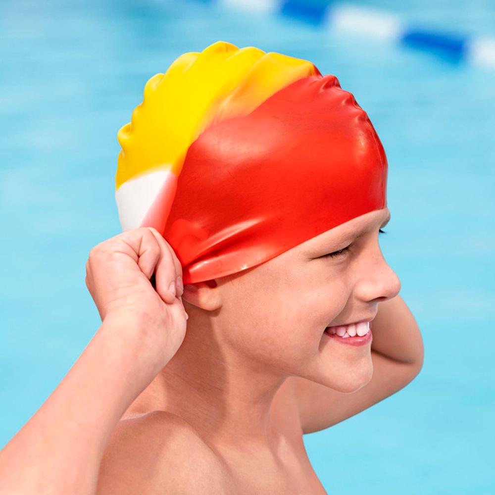Шапочка для плавання OSPORT силіконова універсальна Жовто-червоний (26049) - фото 2