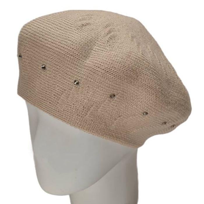 Берет женский Lirus Кира двойной шерстяной Светлый лен (111527) - фото 1