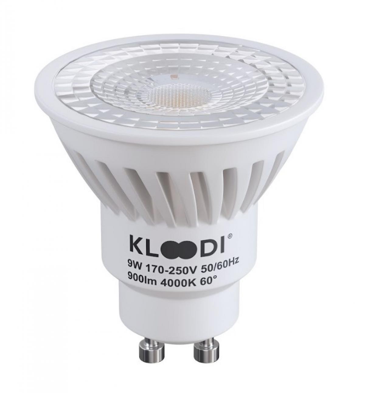 Лампа LED Kloodi KDGU10-9WSMD 4K 60D GU10 9W 4000К 900Lm (13532537)