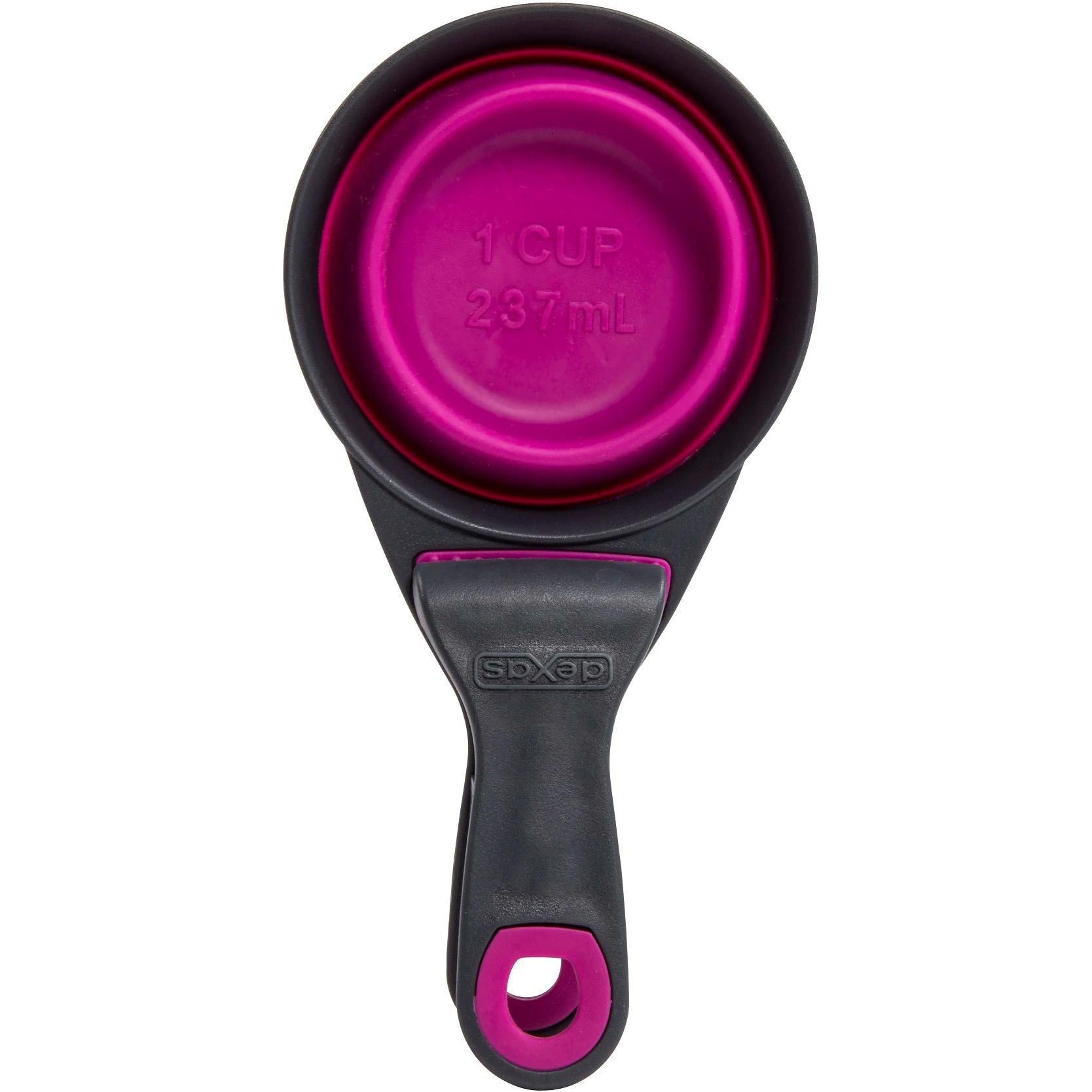 Мерный стакан для корма Dexas Collapsible KlipScoop с клипсой 240 мл Розовый (dx30730)