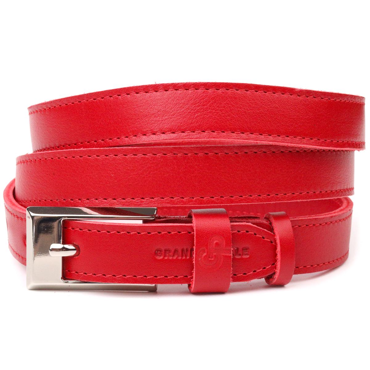 Ремень женский GRANDE PELLE Leather Belt 21446 Красный