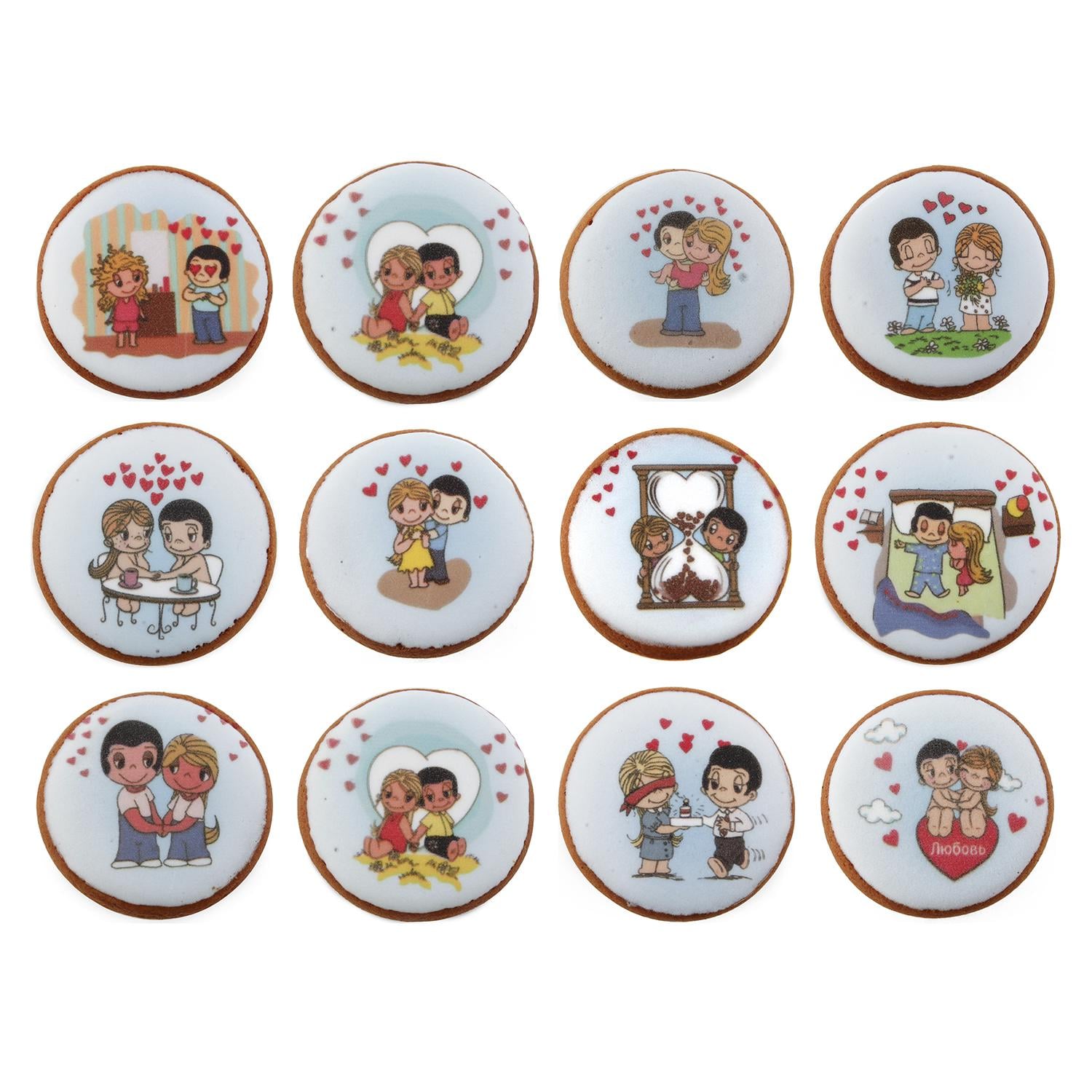 Пряник с принтом Крафт Печенье мини Love is 17 г 40 шт.