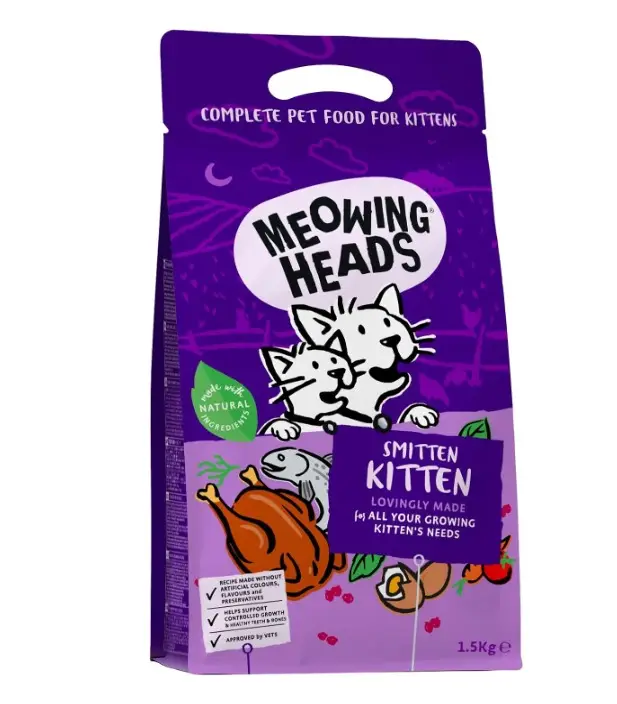 Корм сухой для котят Meowing Heads SMITTEN KITTEN с курицей и рыбой 1,5 кг (24710025)