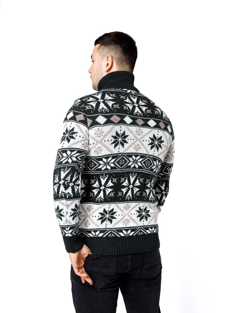 Светр чоловічий ЦБ-00233271 р. 46 Темно-зелений (SKT000941134) - фото 4 Светр чоловічий ЦБ-00233271 р. 46 Темно-зелений (SKT000941134) - фото 4