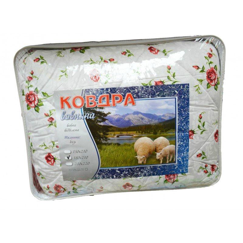 Одеяло евро из овечьей шерсти Лери Макс Gold Светло-голубой