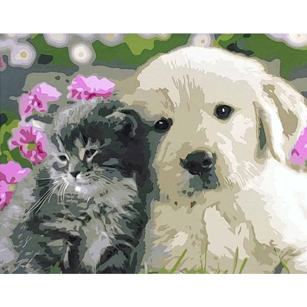 Картина по номерам Strateg Премиум Лучшие друзья 40x50 см (GS056)