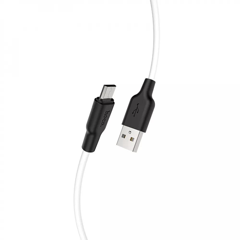 Кабель Hoco Micro USB Silicone X21 Plus 100 см White (7a6aa891)