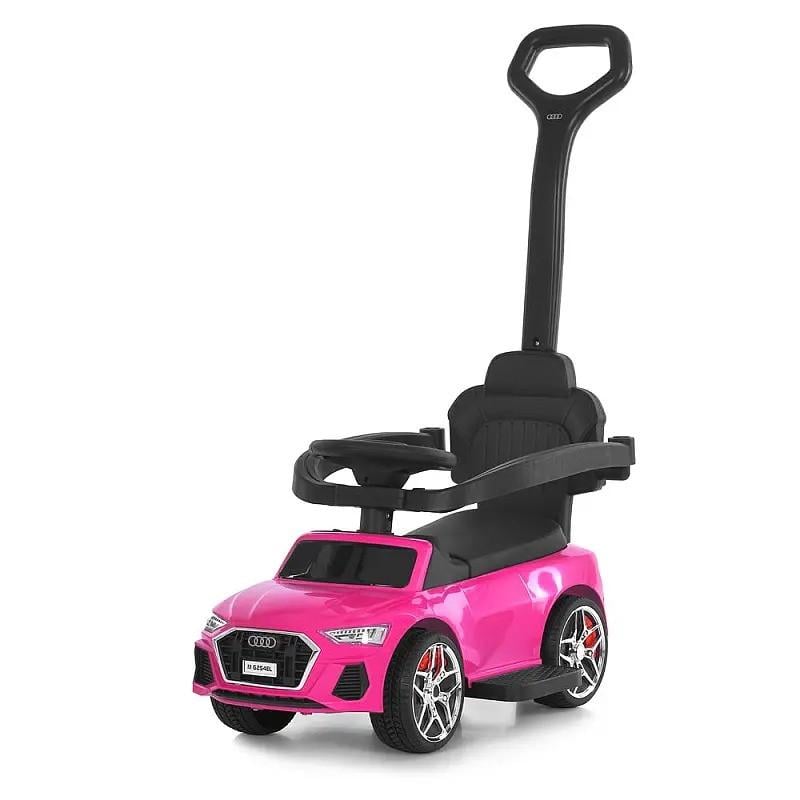 Каталка-толокарь детская Audi M 6254L с родительской ручкой 2в1 Розовый (3211460141)