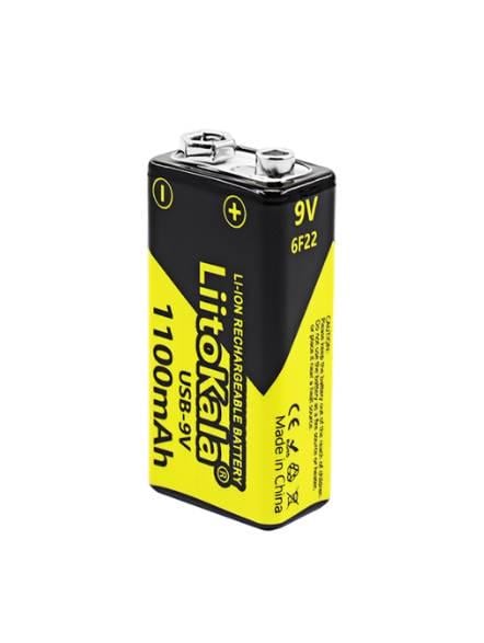 Акумулятор LiitoKala 9V/1100 mAh крона Type-C вихід NiMH Rechargeable Battery 1 шт. (38733)