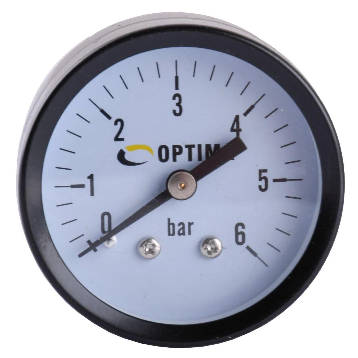 Манометр давления воды Optima 000003287 с задним подключением на 6 бар 1/4" Ø 50 мм (148925)