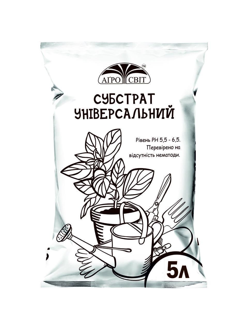 Субстрат торф'яний універсальний еко пак 5 л (893589159)