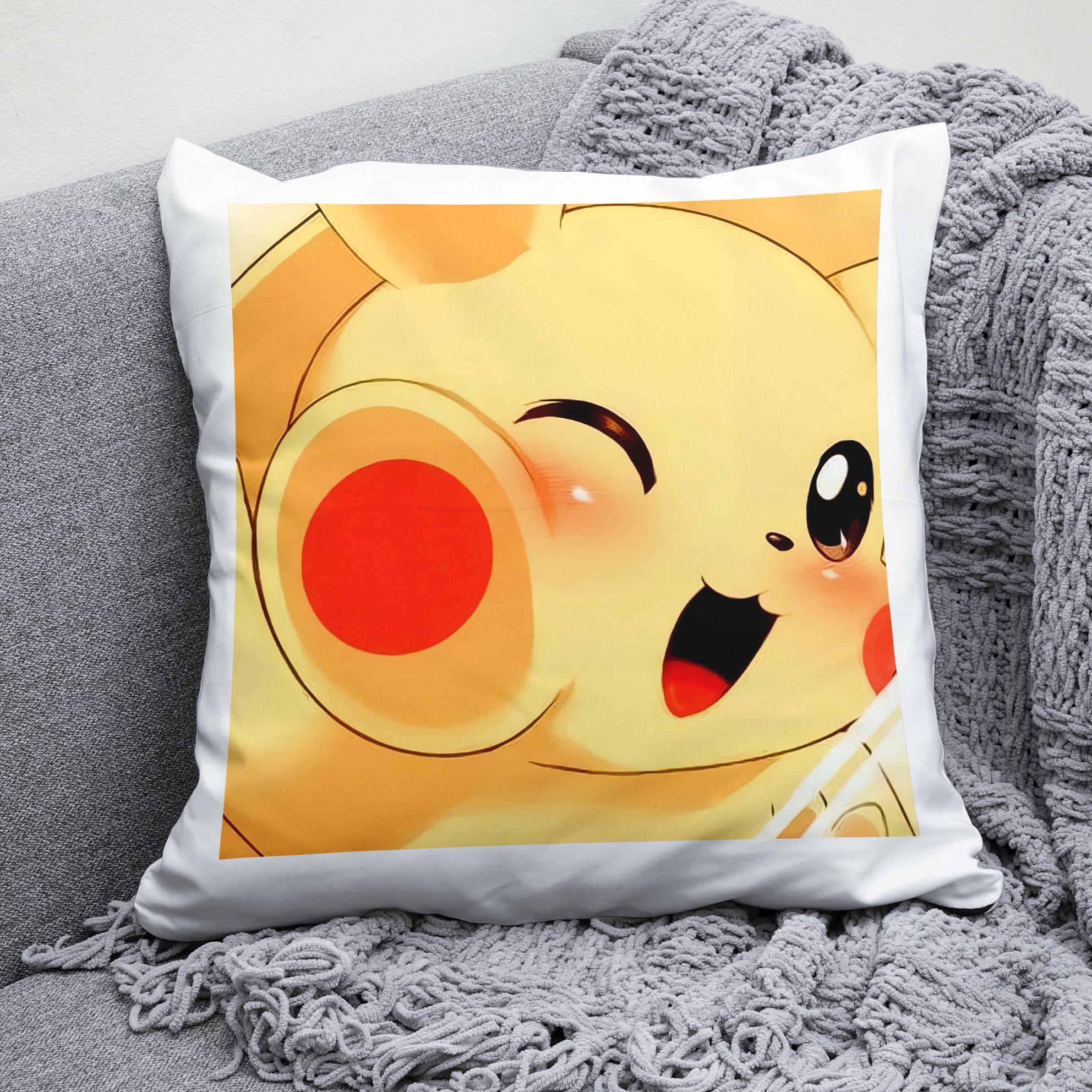 Плюшевая подушка квадрат с принтом игры Pokemon Пикачу