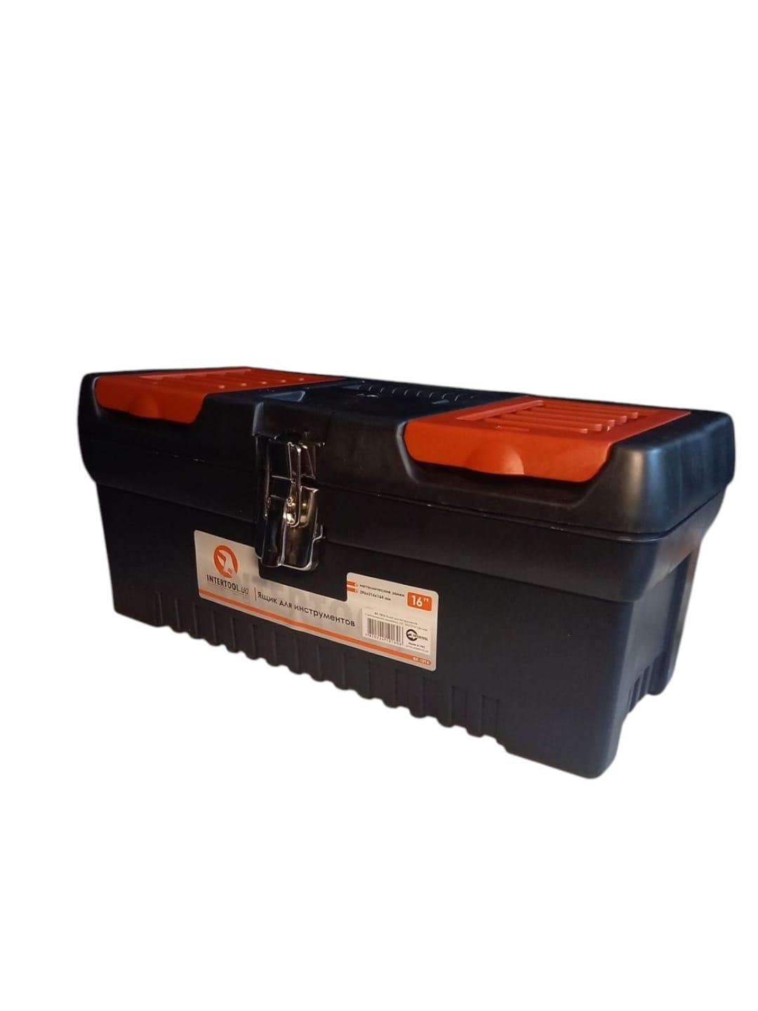 Ящик для инструментов с металлическими замками Intertool BX-1016 16" 396х216х164 мм (26447238) Ящик для инструментов с металлическими замками Intertool BX-1016 16" 396х216х164 мм (26447238)