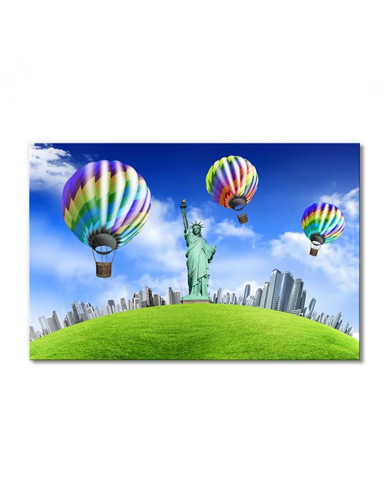 Картина модульная Статуя Свободы воздушные шары 1 модуль 60x90 см