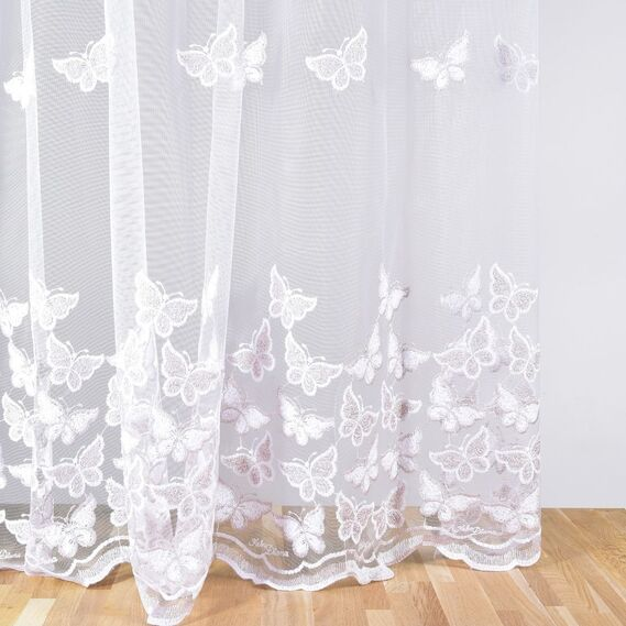 Тюль сетка IDEIA Fly V-pudra c вышивкой 2,9 м Пудра (2200004213583)