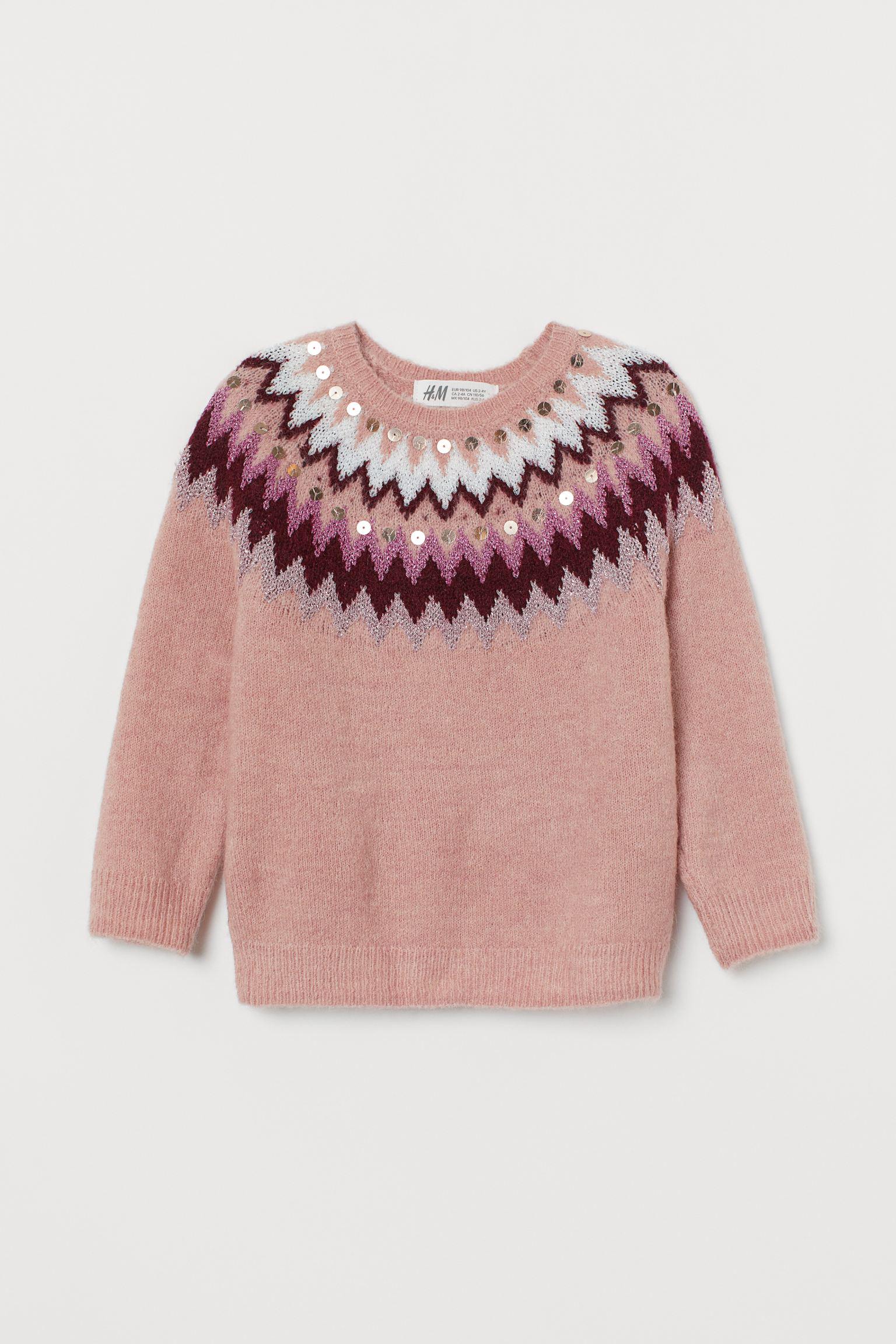 Джемпер H&M 92 см Розовый (17087399070)