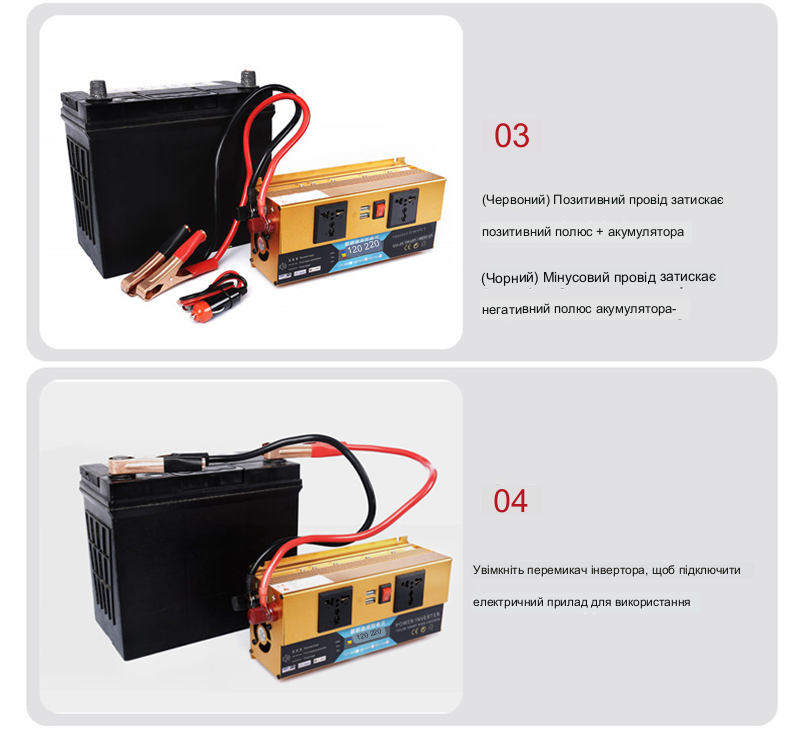 Преобразователь напряжения Lcd Smart с 12 или 24 Вт на 220 Вт 3500 V универсальный (MLD_V1040) - фото 5