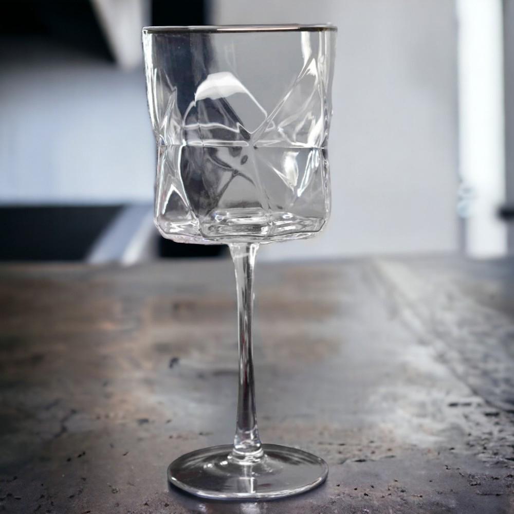 Бокал для красного вина с гранями 350 мл Прозрачная геометрия (21-OLGS1002)