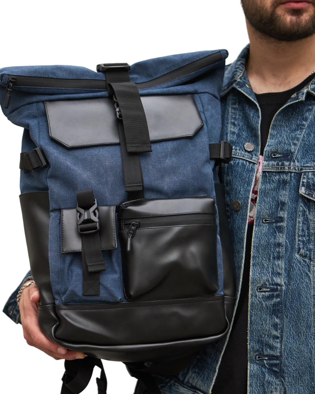 Рюкзак Tobeyou роллтоп для ноутбука Синий (385656180)