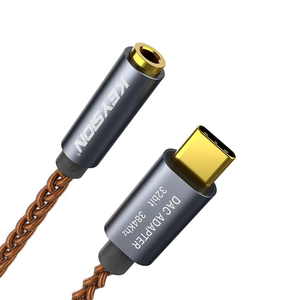 Кабель KEYSION ALC5686 USB-C to 3,5 мм Grey (16251)