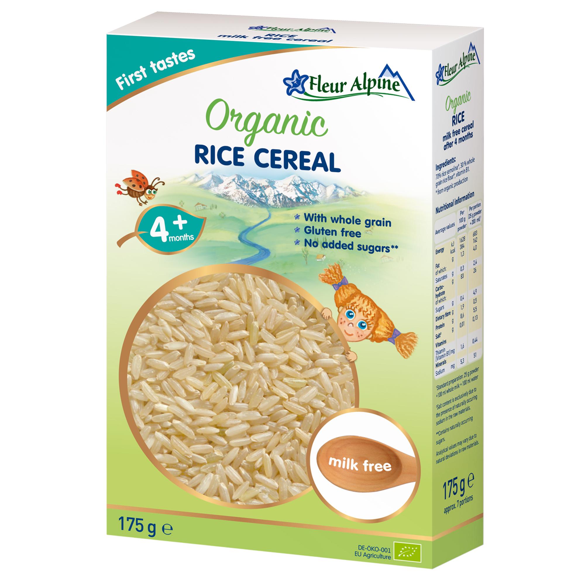Каша безмолочна дитяча Fleur Alpine Organic Rice рисова з 4 місяців (4779050670100)