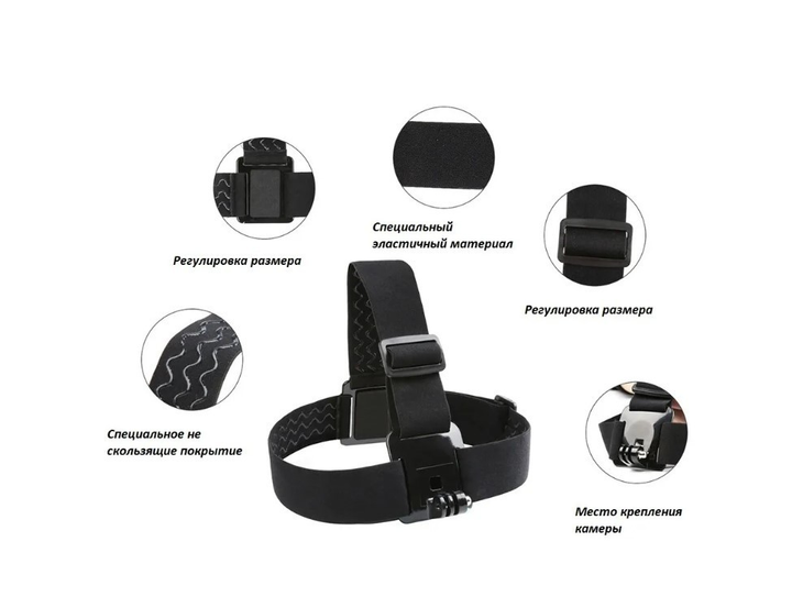 Набір аксесуарів для телефона й екшн-камери GoPro/SJCAM/Eken/Xiaomi кріплення на голову на груди 6в1 (2824922840) - фото 4 Набір аксесуарів для телефона й екшн-камери GoPro/SJCAM/Eken/Xiaomi кріплення на голову на груди 6в1 (2824922840) - фото 4