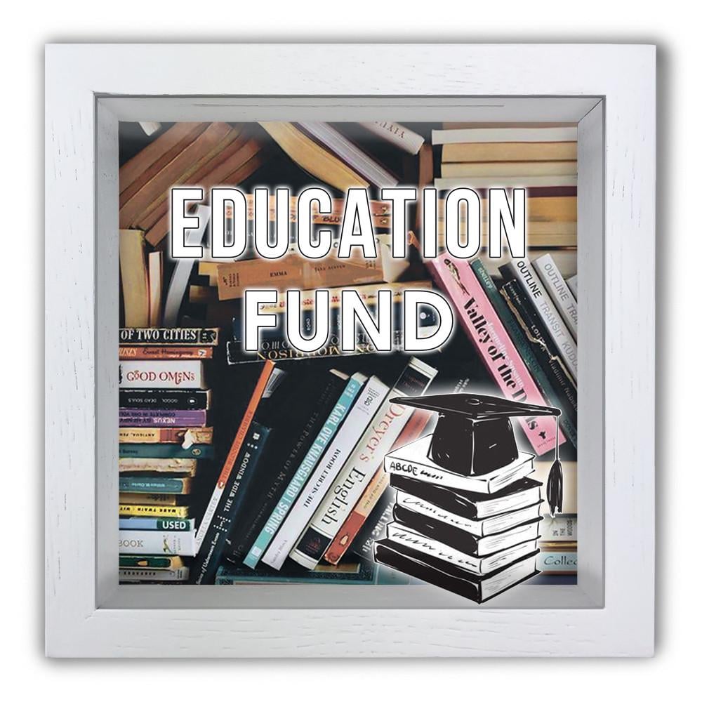 Скарбничка Education fund дерев'яна 20x20x6,5 см Білий (хркп0013ба)