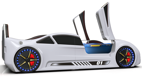 Кровать-машина Lamborghini двери/звуковые эффекты/пульт Белый (1887186711) - фото 4 Кровать-машина Lamborghini двери/звуковые эффекты/пульт Белый (1887186711) - фото 4