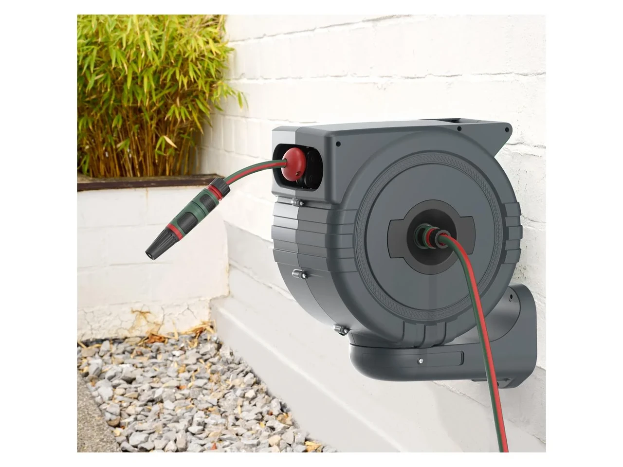 Катушка садовая автоматическая Parkside со шлангом 25 м - фото 10