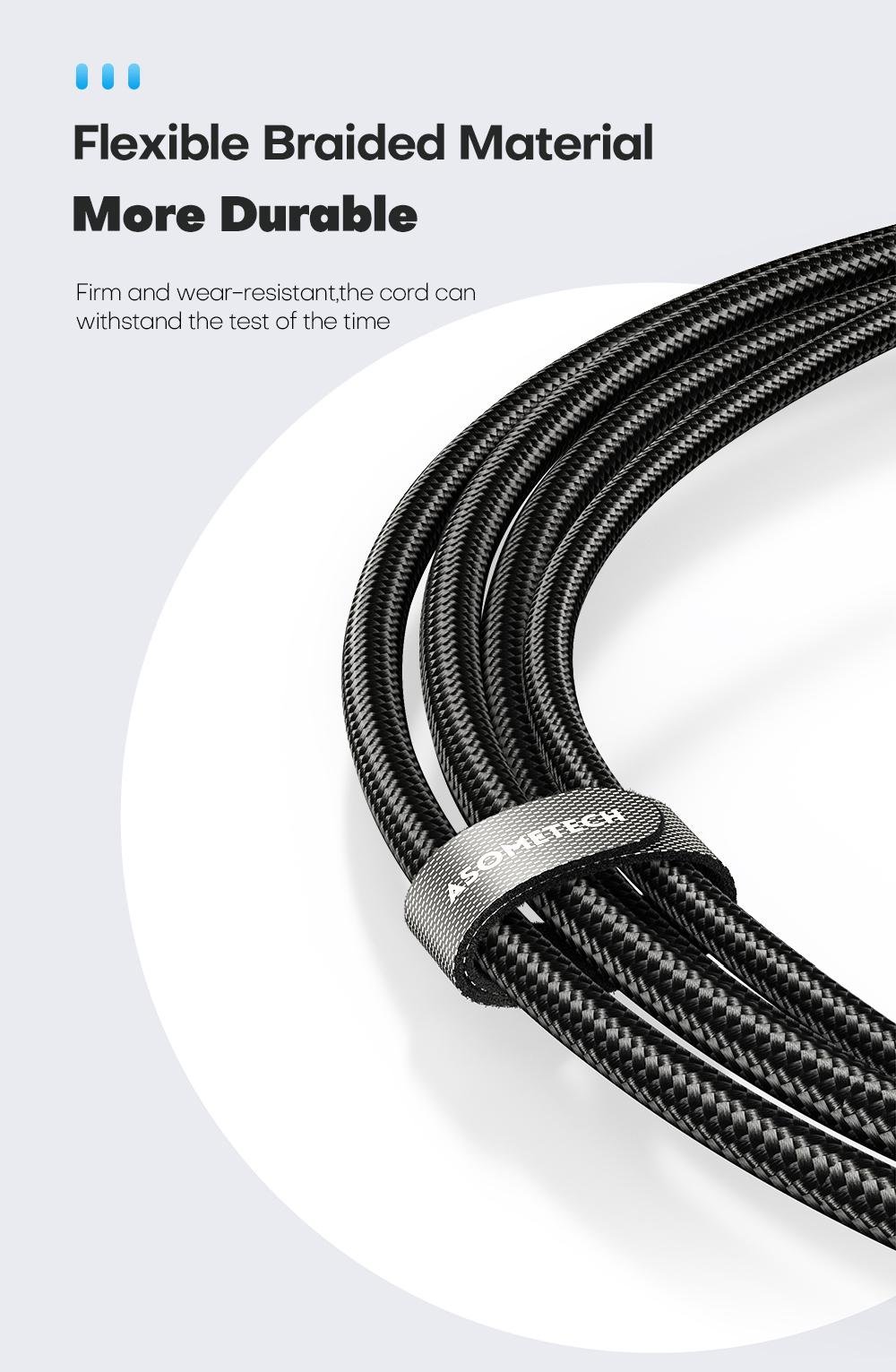 Кабель Asometech Type-C PD 100w 1м Fast Charge Black - фото 11 Кабель Asometech Type-C PD 100w 1м Fast Charge Black - фото 11