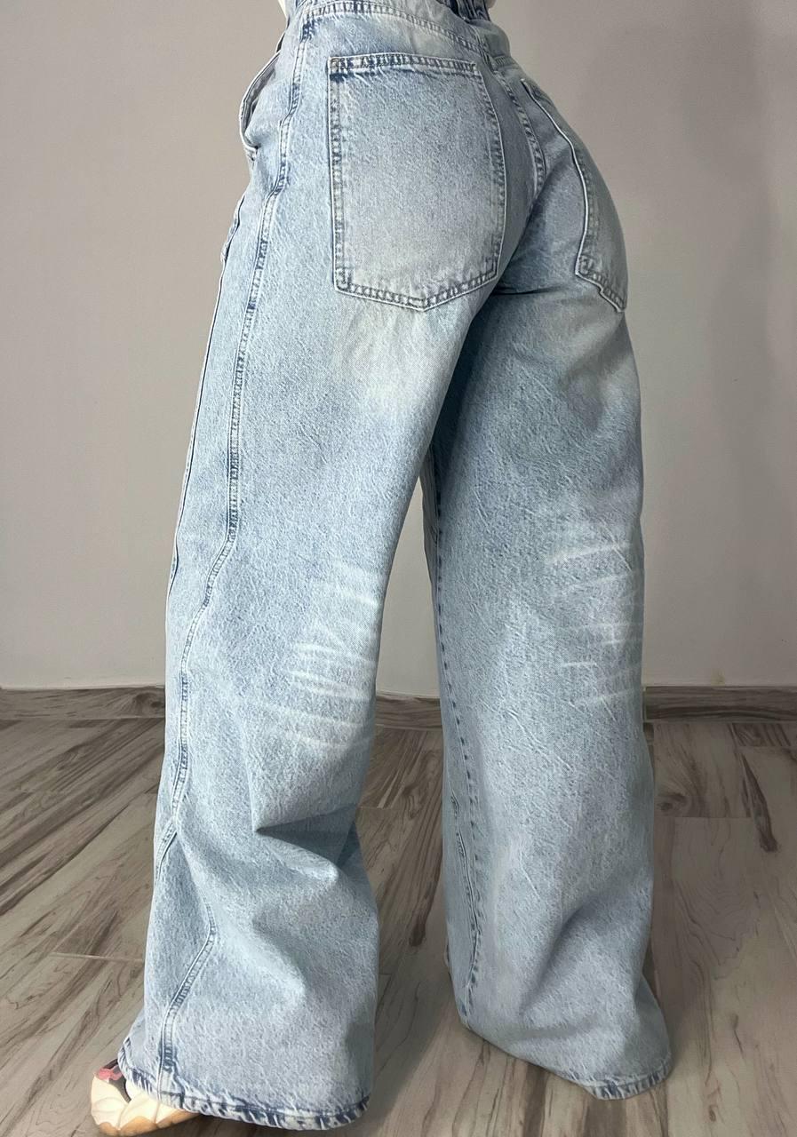 Джинсы женские ITS Basic 3805 MEGA BAGGY jeans трендовые швы широкие клеш косые карманы длинные р. 42 Голубой (3927) - фото 6 Джинсы женские ITS Basic 3805 MEGA BAGGY jeans трендовые швы широкие клеш косые карманы длинные р. 42 Голубой (3927) - фото 6