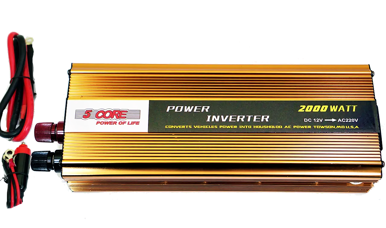 Инвертор автомобильный UKC 12 V-220 V 2000W 5 Core Gold